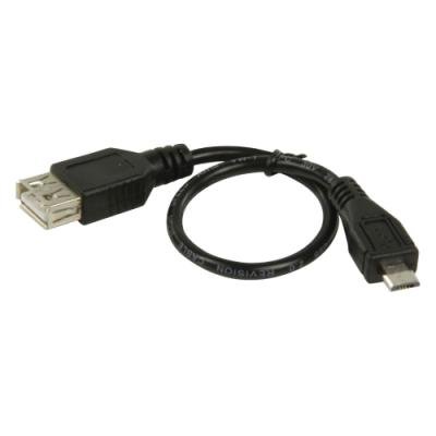 Kabel Valueline USB2.0 micro B na typ A 20cm černý