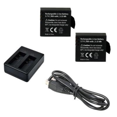 Nabíječka Rollei pro ActionCam AC 5xx + 2x baterie