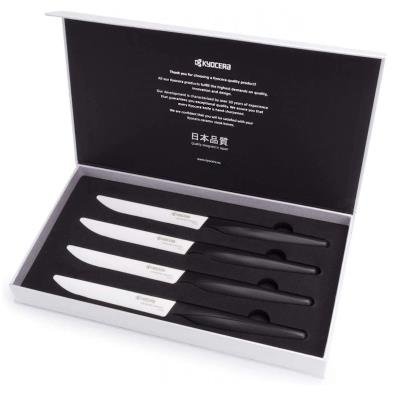 Kyocera Sada steakových nožů, 4 ks, černá rukojeť, bílá čepel