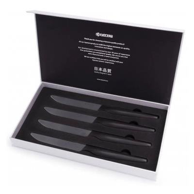 Kyocera Sada steakových nožů, 4 ks, černá rukojeť, černá čepel