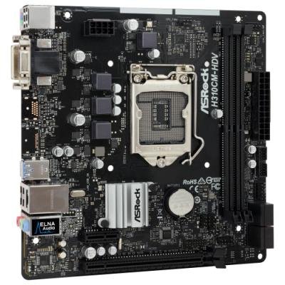 Asrock H310CM-DVS / Intel H310 / LGA1151 / 2x DDR4 DIMM / DVI-D / VGA / mATX