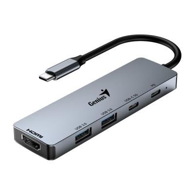 GENIUS hub UH-500/ USB-C to HDMI/ 2x USB3.0/ USB-C/ 100W PD/ grey