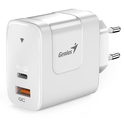GENIUS Wall Charger PD-65AC, 65W, fast charging, USB-C PD3.0, USB-A QC3.0, white