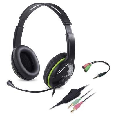 GENIUS headset HS-400A, 2x 3,5 jack, single jack adapter