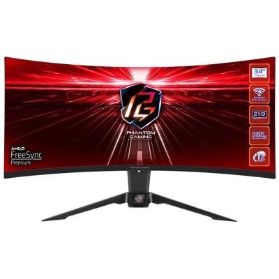 Phantom Gaming by Asrock monitor PG34WQ15R2B prohnutý 34"/ VA/3440x1440/165Hz/550cd/m2/1ms/ 8bit/DP/2x HDMI/wifi ant.