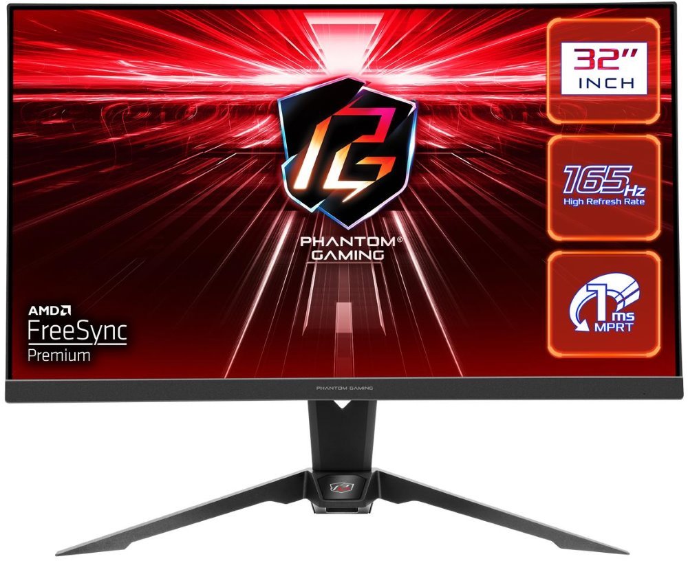 Phantom Gaming by Asrock monitor PG32QF2B  31,5"/VA/2560x1440/165Hz/ 550cd/m2/1ms/DP/2x HDMI/repro/výšk. nast./Wifi ant.