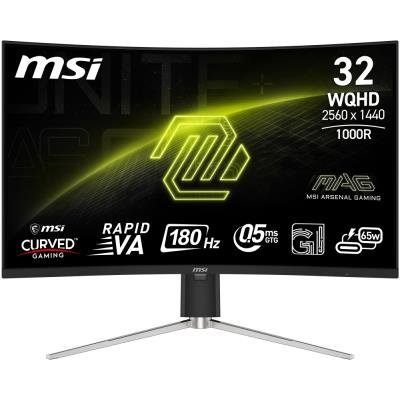MSI Gaming MAG 325CQRF QD E2/ 31,5" zakřivený/ 2560x1440 / VA LED/ 0,5ms/ 180Hz/ 300cd/m2/ 3500:1/ HDMI/ DP/ VESA/ černý