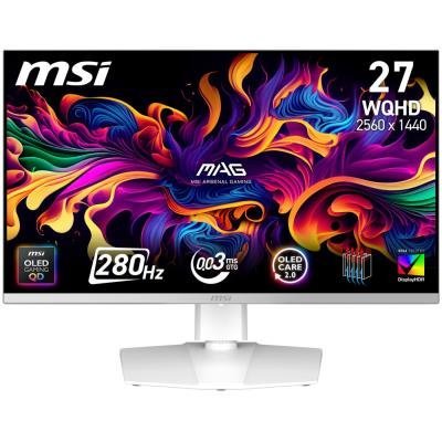 MSI Gaming MAG 272QPW QD-OLED X28/ 26,5"/ 2560x1440/ OLED/ 0,03ms/ 280Hz/ 250cd/m2/ 1500000:1/ HDMI/ DP/ VESA/ bílý