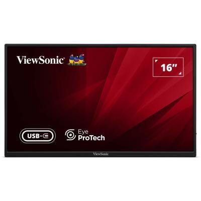 ViewSonic VA1650 16" 16:9  1920 x 1080 SuperClear® IPS přenosný monitor, mini HDMI,2 USB type C, ochranný obal