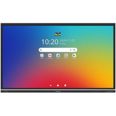 ViewSonic dotykový panel IFP7551 4K 75" Android 14 EDLA, 50 Multi touch,400nits,16G RAM/128GB,OPS slot,HDMI,VGA,DP,USB