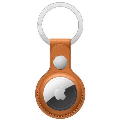 Apple AirTag Leather Key Ring zlato-hnědá