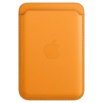Apple iPhone Leather Wallet s MagSafe měsíčkově oranžová