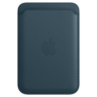 Apple iPhone Leather Wallet s MagSafe baltsky modrá