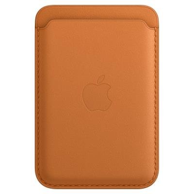Apple iPhone Leather Wallet s MagSafe zlato-hnědá