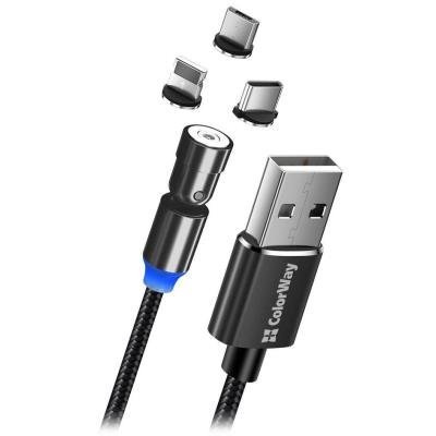 Colorway USB na Lightning, micro USB a USB-C 1m