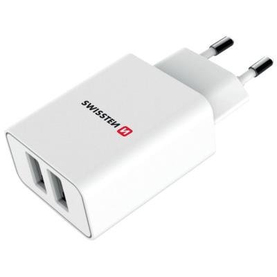Napájecí adaptér SWISSTEN 2x USB-A 2,1A bílý