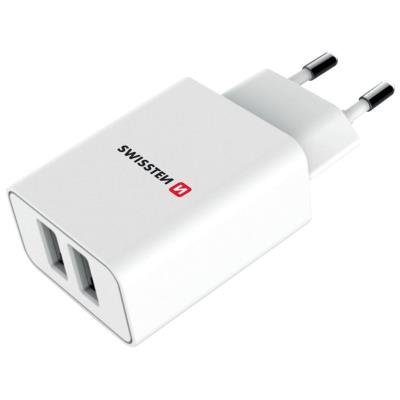 Swissten Síťový Adaptér Smart Ic 2X Usb 2,1A Power Bílý