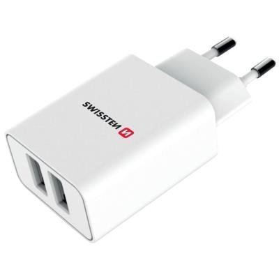 Swissten Síťový Adaptér Smart Ic 2X Usb 2,1A Power + Datový Kabel Usb / Lightning 1,2 M Bílý