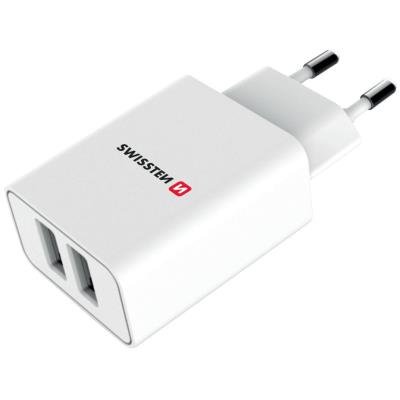 Swissten Síťový Adaptér Smart Ic 2X Usb 2,1A Power + Datový Kabel Usb / Lightning Mfi 1,2 M Bílý