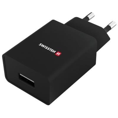 Swissten Síťový Adaptér Smart Ic 1X Usb 1A Power + Datový Kabel Usb / Micro Usb 1,2 M Černý