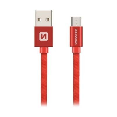 SWISSTEN USB 2.0 na micro B 0,2m červený