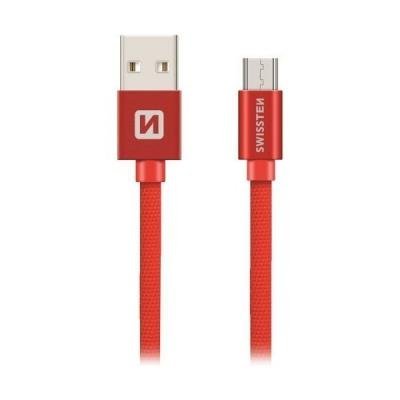 SWISSTEN USB 2.0 na micro B 3m červený