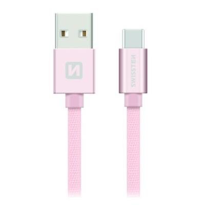 SWISSTEN USB 2.0 na USB-C 1,2m růžovo-zlatý