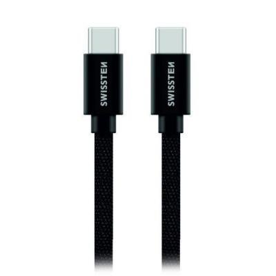 Swissten Datový Kabel Textile USB-C / USB-C 1,2 M Černý