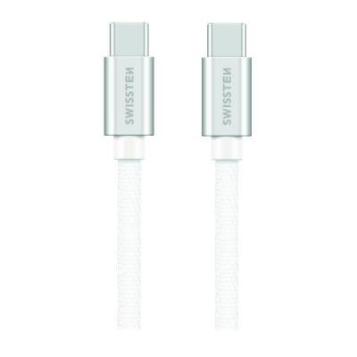 Swissten Datový Kabel Textile USB-C / USB-C 1,2 M Stříbrný