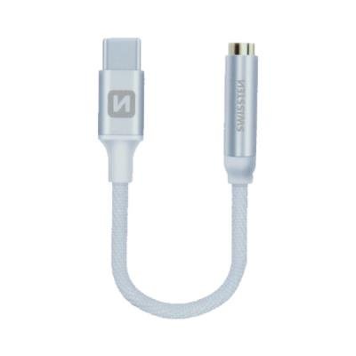 Redukce SWISSTEN USB-C na 3,5mm jack stříbrný