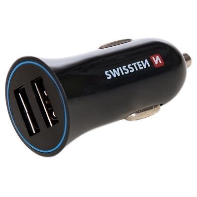 Napájecí adaptér SWISSTEN 2x USB-A + microUSB