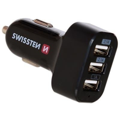 Napájecí adaptér SWISSTEN 3x USB černý