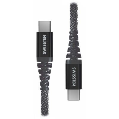 Swissten Datový kabel KEVLAR USB-C / USB-C 1,5 M, 60W, antracit