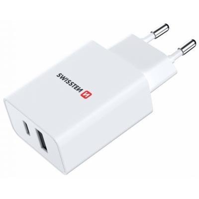 SWISSTEN GaN 1× USB + 1× USB-C PD 30W