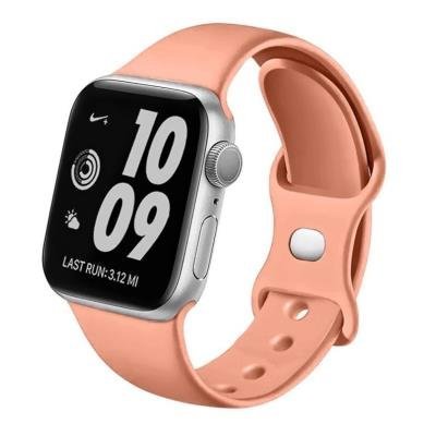 Swissten řemínek pro apple watch silikonový 42 / 44 / 45 / 49 mm oranžově růžový
