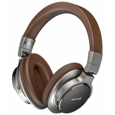 Swissten bluetooth stereo sluchátka jumbo stříbrná/hnědá