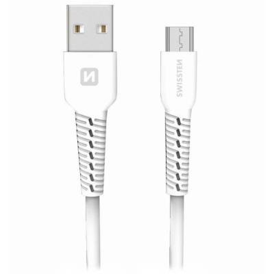 SWISSTEN DATOVÝ KABEL USB / MICRO USB 1,0 M BÍLÝ