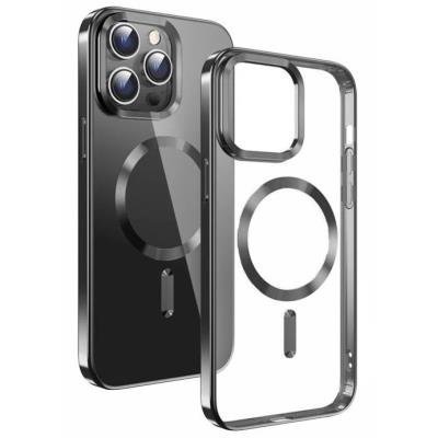 Swissten pouzdro clear jelly magstick metallic pro apple iphone 16 pro max černé