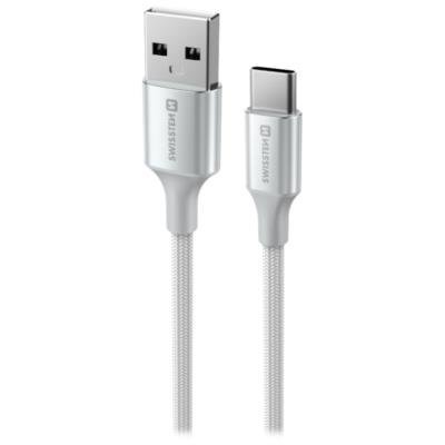 SWISSTEN TEXTILE II USB na USB-C 1,5m bílý