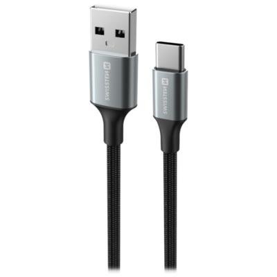 SWISSTEN TEXTILE II USB na USB-C 1,5m černý