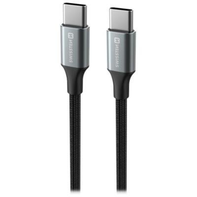 SWISSTEN TEXTILE II USB-C na USB-C 1,5m černý