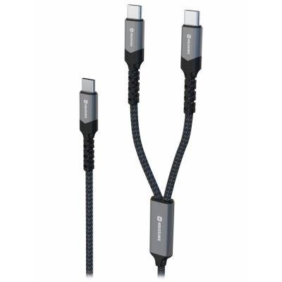 SWISSTEN 2v1 USB-C na 2× USB-C 1,5m černý