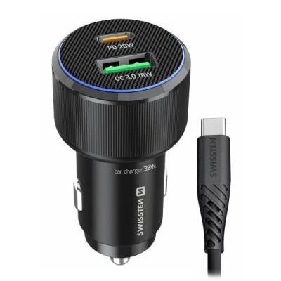 SWISSTEN CL adaptér USB-C + USB 38W + USB-C kabel