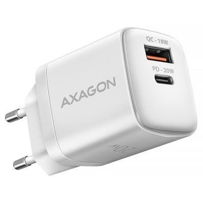 AXAGON nabíječka do sítě / ACU-PQ20W / 1x USB-C / 1x USB-A / PD3.0/QC4+/PPS/SFC/FCP/Apple / 20W / bílá