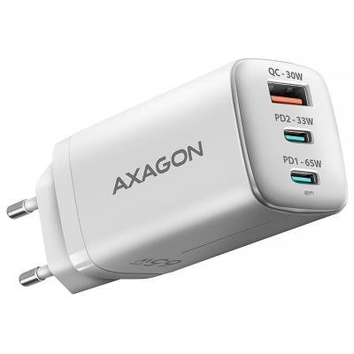 AXAGON nabíječka do sítě / ACU-DPQ65W / 2x USB-C / 1x USB-A / PD3.0/QC4+/PPS/SFC2.0/AFC/SCP/FCP/ Apple / 65W / bílá