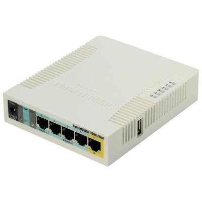 MikroTik RouterBOARD RB951Ui-2HnD 128 MB RAM/ 600 MHz/ 5x LAN/ 1x USB/ MIMO (2x2)/ 2.4Ghz 802b/g/n/, 1x PoE, vč L4