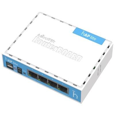 MikroTik, RouterBOARD RB941-2nD, hAP-Lite, 650Mhz CPU, 32MB RAM, 4xLAN, 2.4Ghz 802b/g/n, ROS L4, case, PSU