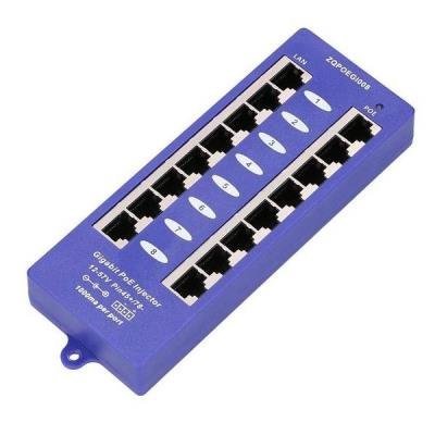 POE-PAN8-GB • panel of 8 Gb shielded passive POE injectors