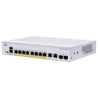 Cisco CBS250-8PP-E-2G-EU 8-port GE Smart Switch, 8x GbE RJ-45, 2x 1G Combo, PoE+ 45W, Ext PS