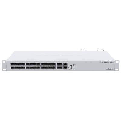 MikroTik Cloud Router Switch CRS326-24S+2Q+RM 650MHz CPU, 64MB, 2x 40 Gbps QSFP+, 24x 10 Gbps SFP+, ROS L5, PSU,1U